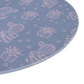 Rosa u. lila Cartoon-Kaktus-Muster Schneidebrett (Ecke)