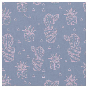 Rosa u. lila Cartoon-Kaktus-Muster Stoff