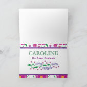 Rosa u. lila Glückwunsch-graduierte Karte (Innenseite)