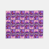 Rosa u. lila Patchwork-Schmetterlinge Fleecedecke (Vorderseite (Horizontal))