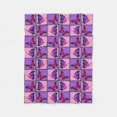 Rosa u. lila Patchwork-Schmetterlinge Fleecedecke (Vorderseite)