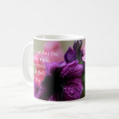 Rosa u. lila Petunie, w-Vers vom Psalm-118:24 Kaffeetasse (Vorderseite Links)