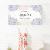 Rosa u. lila Pfingstrosen-Baby-Duschen-Party Banner (Insitu)