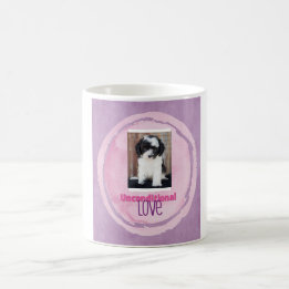 Rosa u. lila unbedingte Liebe-HundeFoto-Tasse Kaffeetasse