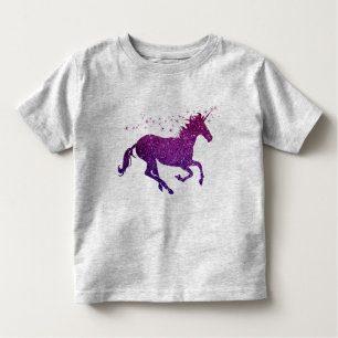 Rosa u. lila Unicorn-Schein-Spitze Kleinkind T-shirt