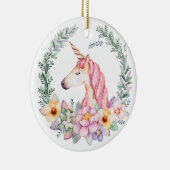 Rosa u. lila Unicorn-Weihnachtsbaum-Verzierung Keramikornament (Rechts)