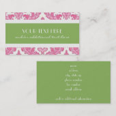 Rosa u. Limoner Damast Visitenkarte (Vorne/Hinten)