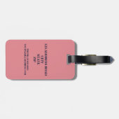 Rosa-u. Marine-blauer Gepäckanhänger (Rückseite horizontal)