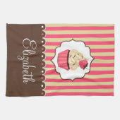 Rosa u. niedlicher kleiner Kuchen Browns mit Handtuch (Horizontal)