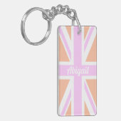 Rosa u. orange BRITISCHER Schlüsselanhänger (Vorderseite links)