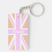 Rosa u. orange BRITISCHER Schlüsselanhänger (Rückseite)