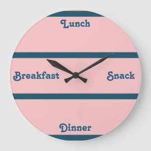 Rosa-u. Ozean-Blau-Wort-Uhr Große Wanduhr