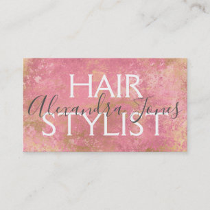 Rosa-u. Rosen-Goldfolien-Haar-Stylist Visitenkarte