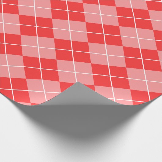 Rosa u. rotes kariertes Verpackungspapier Geschenkpapier (Ecke)