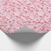 Rosa u. rotes Stechpalmen-Papier-Weihnachten Geschenkpapier (Ecke)