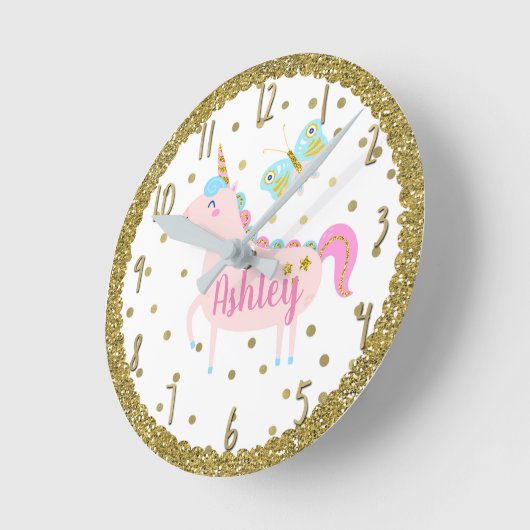 Rosa u. runde wanduhr (Winkel)