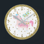 Rosa u. runde wanduhr<br><div class="desc">kundenspezifische Uhr</div>