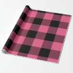 Rosa-u. Schwarz-Checkered Quadrat-Büffel kariert Geschenkpapier<br><div class="desc">kundenspezifisches Packpapier</div>