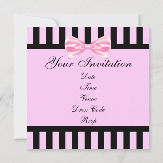 Rosa-u. Schwarz-elegante Einladung (Rückseite)