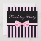 Rosa-u. Schwarz-elegante Einladung (Vorderseite)