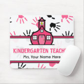 Rosa u. schwarze Handprints Kindergärtnerin Mousepad (Mit Mouse)