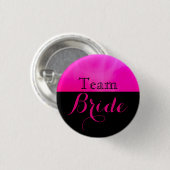 Rosa u. schwarze Hochzeits-Team-Braut Button (Vorne & Hinten)