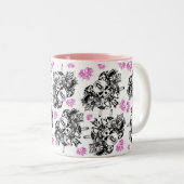 Rosa u. schwarze O'Kane Logo-Tasse Zweifarbige Tasse (VorderseiteRechts)