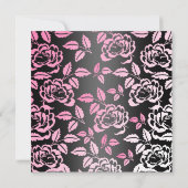 Rosa u. schwarzer Geburtstag des Einladung (Rückseite)