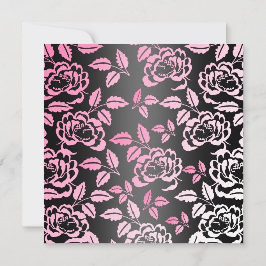 Rosa u. schwarzer Geburtstag des Einladung (Rückseite)