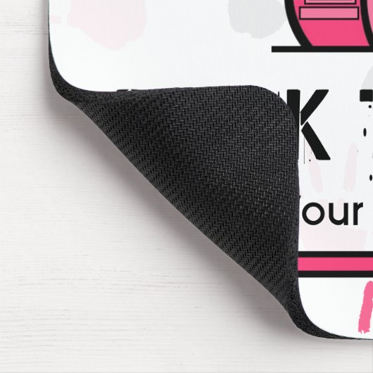 Rosa u. schwarzer Handprints Pre-K Lehrer Mousepad (Ecke)