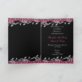 Rosa u. schwarzer Zebra-Bonbon 16 Einladung (Innenseite)