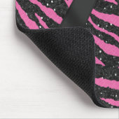 Rosa u. schwarzer Zebra DruckGlitzer u. Bogen Mousepad (Ecke)