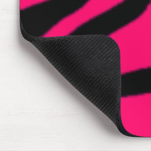Rosa u. schwarzer Zebra Mousepad (Ecke)