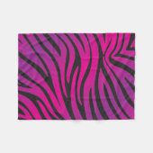 Rosa u. schwarzer Zebra-Streifen-Tierdruck Fleecedecke (Vorderseite (Horizontal))
