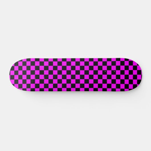 Rosa u. schwarzes Schachbrett-Skateboard Skateboard (Horizontal)