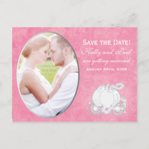 Rosa u. silberne Wagen-Foto-Postkarte Ankündigungspostkarte