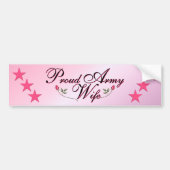 Rosa u. stolze Armee-Ehefrau Autoaufkleber (Vorne)