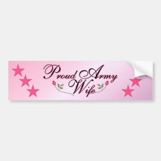 Rosa u. stolze Armee-Ehefrau Autoaufkleber
