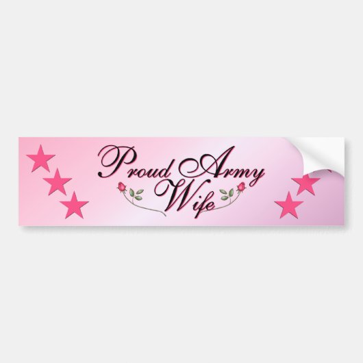 Rosa u. stolze Armee-Ehefrau Autoaufkleber (Vorne)