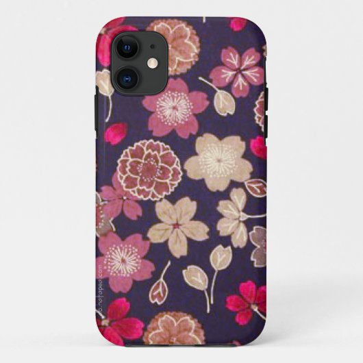 Rosa u. TAN-Blumen Case-Mate iPhone Hülle (Rückseite)