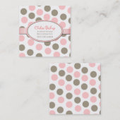 Rosa-u. Taupe-Tupfen-Quadrat-Spiel-Datums-Karte Telefonnummerkarte (Vorne/Hinten)