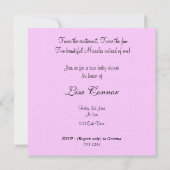 Rosa u. TürkisleinendoppelBabyparty laden ein Einladung (Rückseite)