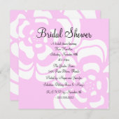 Rosa u. weiße Blumen-Brautparty-Einladung Einladung (Vorne/Hinten)
