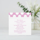 Rosa u. weiße Polka-Punkt-Party Einladungen (Stehend Vorderseite)