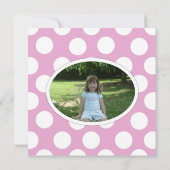 Rosa u. weiße Polka-Punkt-Party Einladungen (Rückseite)