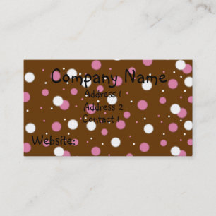 Rosa u. weiße Tupfen auf Brown-Visitenkarten Visitenkarte