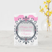 Rosa-u. weißeextravagante karte (Gelbe Blume)