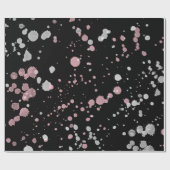 Rosa u. weißer Farben-Spritzer Geschenkpapier (Flach)