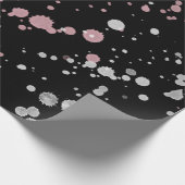 Rosa u. weißer Farben-Spritzer Geschenkpapier (Ecke)