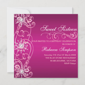 Rosa u. weißer Geburtstag des Einladung